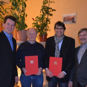 vlnr Dr. Christoph Weltecke, Dieter Schaake, Achim Nikolaiczek und stellv. OV Vorsitzender Jürgen Wilden.