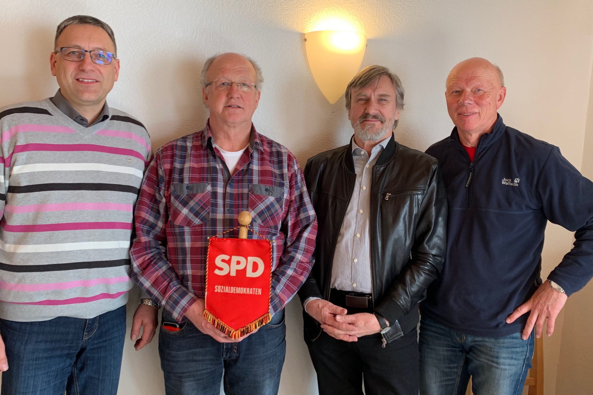 vlnr Thomas Lubbe, Dieter Schaake, Jürgen Wilden, Karlheinz Ludwig